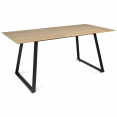 Table à manger extensible rectangle HAVANA 6-8 personnes design industriel 150-180 cm
