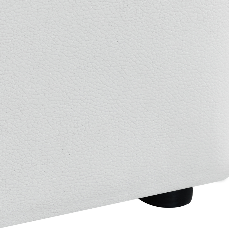 Lit coffre double MIAMI avec sommier 140 x 190 CM PVC blanc