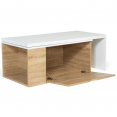 Table basse rotative bois blanc 360° LIZZI contemporaine