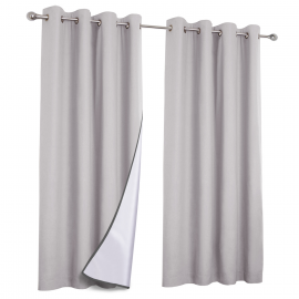 Lot de 2 rideaux thermiques gris clair 135X240 CM Lot de 2 rideaux thermiques gris clair 135X240 CM