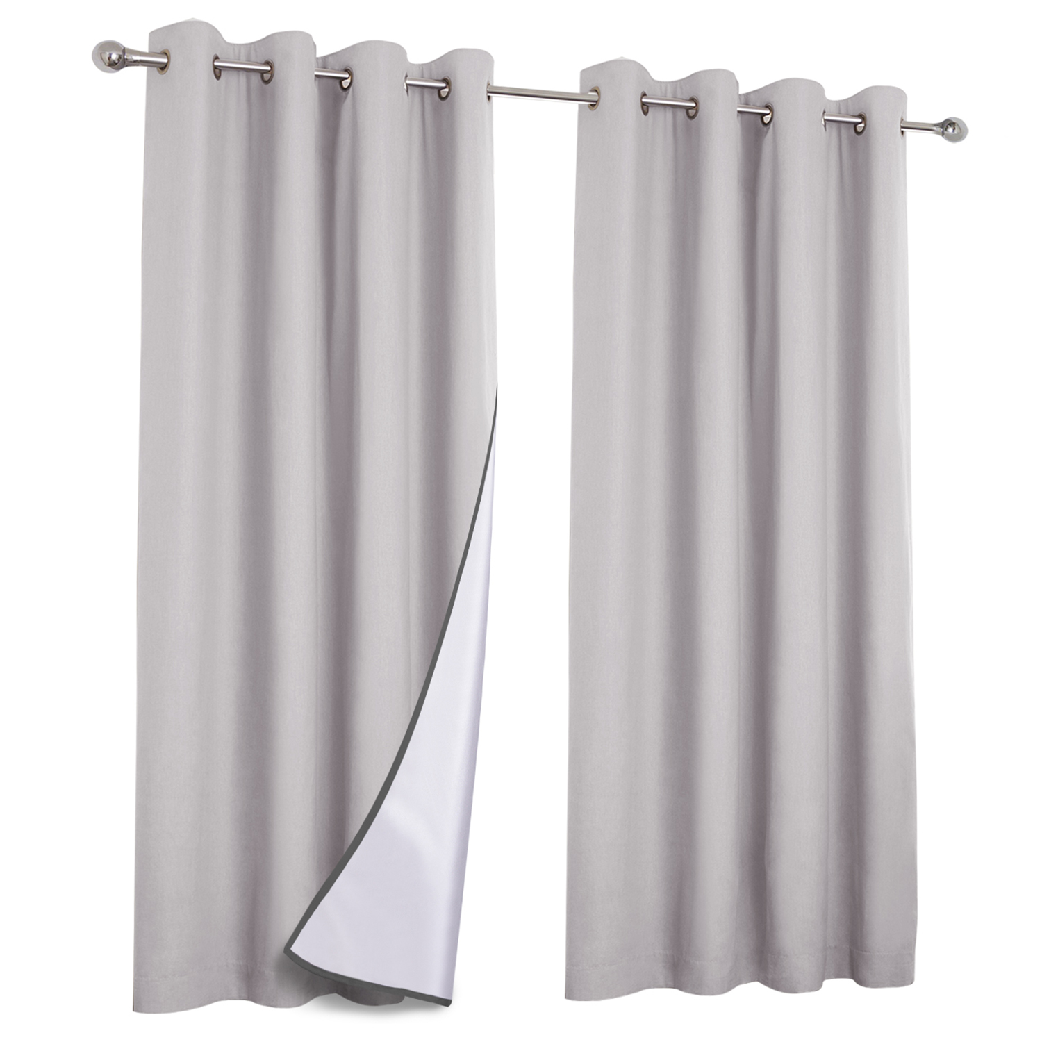 Rideaux thermiques pas chers gris clair 135x240 cm - Lot de 2