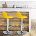 Lot de 2 tabourets de bar KARL design jaune