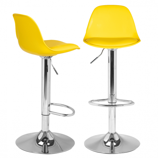 Lot de 2 tabourets de bar KARL design jaune