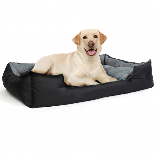 Coussin XXL noir et gris panier imperméable pour chien 120 x 90 cm avec coussin rembourré Coussin XXL noir et gris panier imperméable pour chien 120 x 90 cm avec coussin rembourré