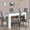 Table à manger ROZY 110 cm blanche et grise
