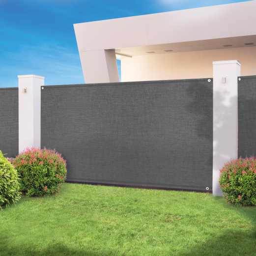 Brise vue gris 1,8 m x 10 m occultant 400 g/m² haut de gamme