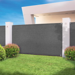 12652 - Brise vue gris 2 m x 10 m occultant 300 gr/m² Brise vue haute densité 2 x 10 M gris 300 gr/m² qualité PRO