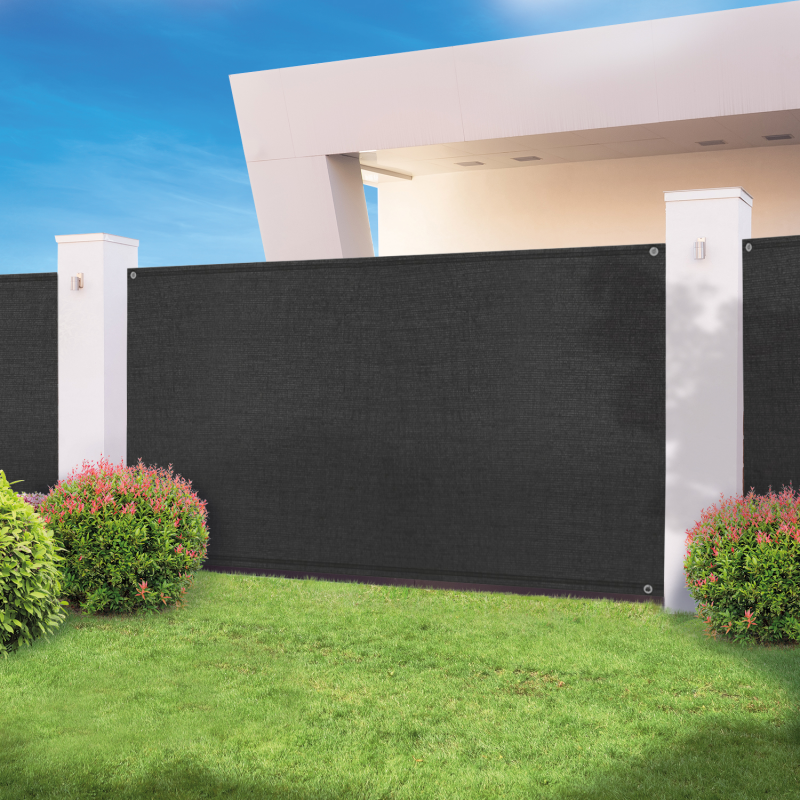 Brise vue occultant 1,8 m x 10 m 300g m² noir