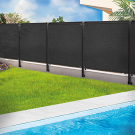 Brise vue renforcé 1,5 x 10 M noir 220 gr/m² luxe PRO