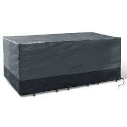 14023 - Copertura impermeabile per tavolo da giardino rettangolare in grigio e nero Housse de protection pour table de jardin rectangulaire 250 x 200 x 74 cm