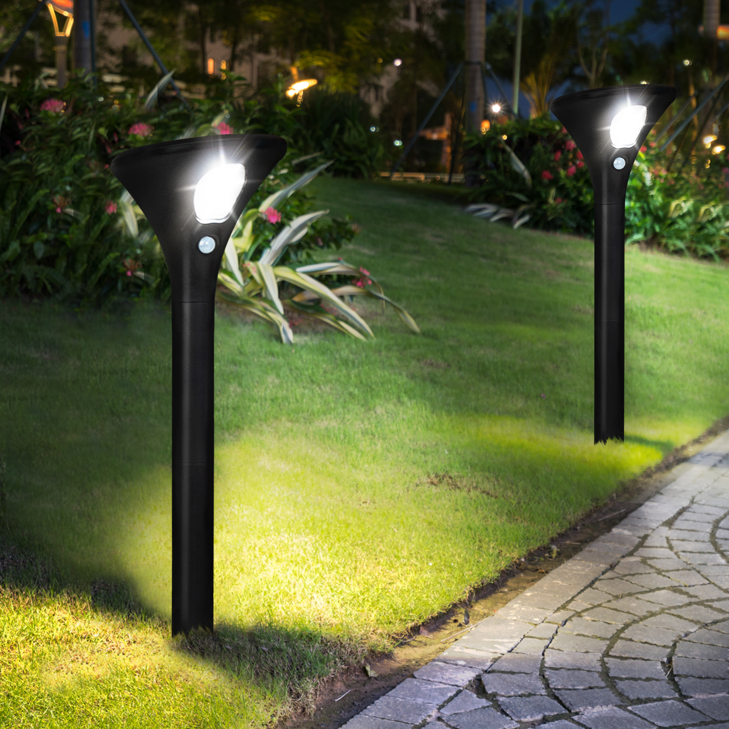 2x Lampe solaire LED solaire barres solaire éclairage de jardin acier inoxydable lampe de jardin