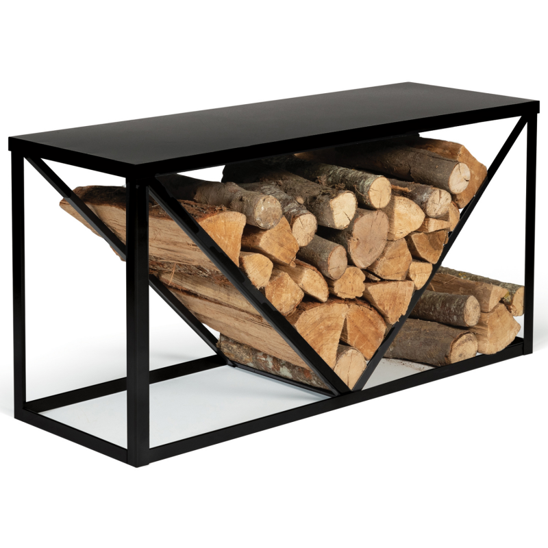 range buche interieur Support de Magasin de Rondins D'intérieur Rétro,  Petit Support à Bois de Chauffage 45x45x35cm Facile à Assembler, Stockage  de