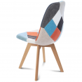 Lot de 2 chaises scandinaves SARA motifs patchworks multi-couleurs