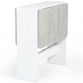 Table console pliable EDI 2-4 personnes blanche plateau effet béton