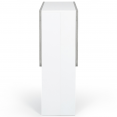Table console pliable EDI 2-4 personnes blanche plateau effet béton