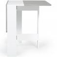 Table console pliable EDI 2-4 personnes blanche plateau effet béton