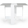 Table console pliable EDI 2-4 personnes blanche plateau effet béton