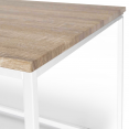 Table basse DETROIT 113 cm design industriel bois et métal blanc