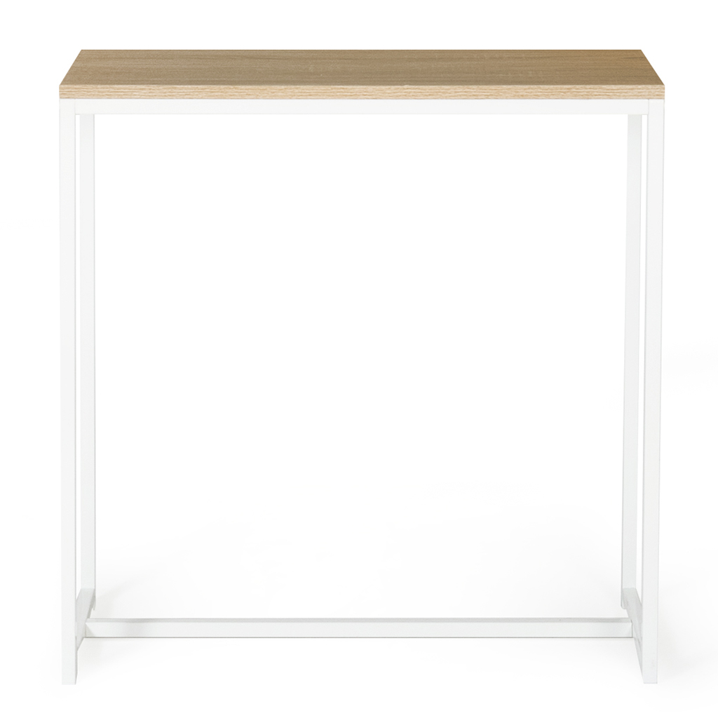 Console Double Detroit Industriel - Bois Et Métal Blanc - 100x30x80 Cm