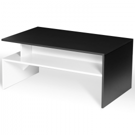 Table basse GABI blanche et noire multirangements Table basse GABI blanche et noire multirangements