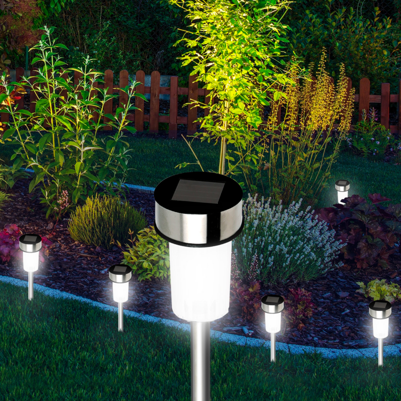 [Pack] Lampe d'extérieur solaire avec piquet et quatre LED de haute qualité