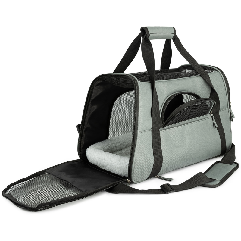 Sac De Transport Gris Pour Chat Et Chien Panier De Voyage Leger