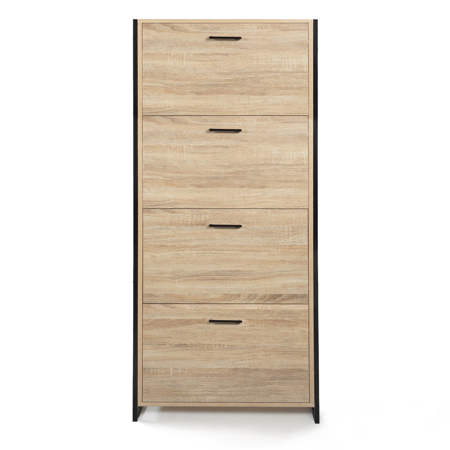 Meuble à chaussures industriel bois et métal 4 portes LUIS ID Market