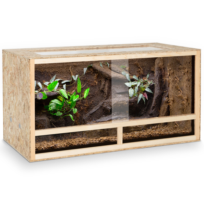 Terrarium reptiles en bois OSB 115 cm ID Market