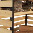 Abri de stockage en bois pour bûches toit incliné et étagère