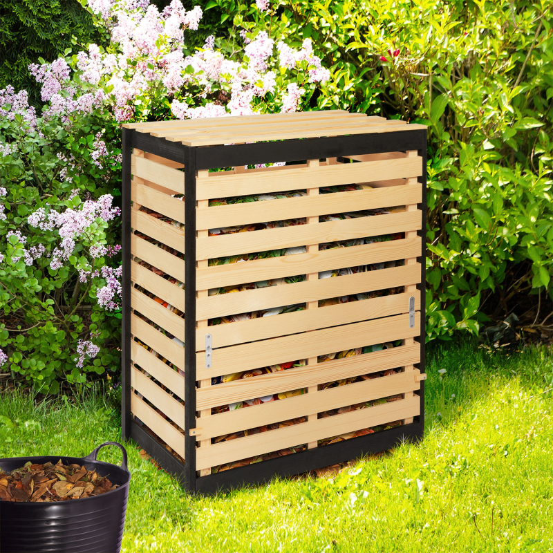 Composteur bois 360 L - Composteur maison pour votre jardin