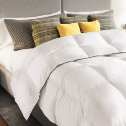 14076 - Piumino d'oca 220x240 cm Couette 220x240 CM AELA blanche en plume d'oie anti acarien 500 gr