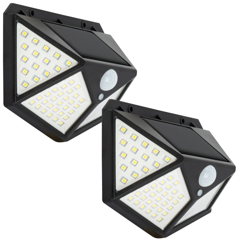 Lot De 2 Lampes Solaires 3d Avec Detecteur De Mouvement Spot 212 Led