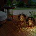 Lanterne solaire à LED effet cuivré lampe boule orientale