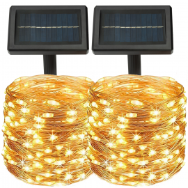 Lot de 2 guirlandes solaires 240 LED lampes extérieures étanches Lot de 2 guirlandes solaires 240 LED lampes extérieures étanches