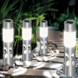 Lot de 4 lampes solaires extérieures IRIS à motifs