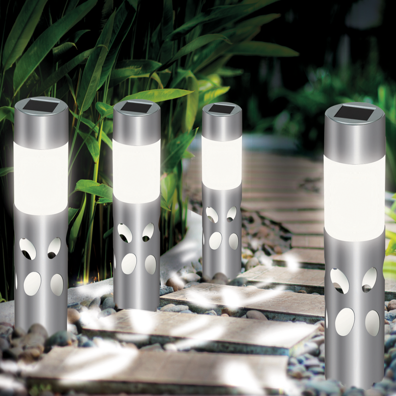 Lot de 4 lampes solaires pour le jardin pas cher à motifs ID Market