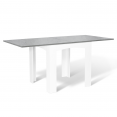 Table à manger extensible DONA 6-8 personnes plateau béton ciré 80-160cm