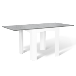 Table à manger extensible rectangle DONA 6-8 personnes plateau effet béton 80-160 cm