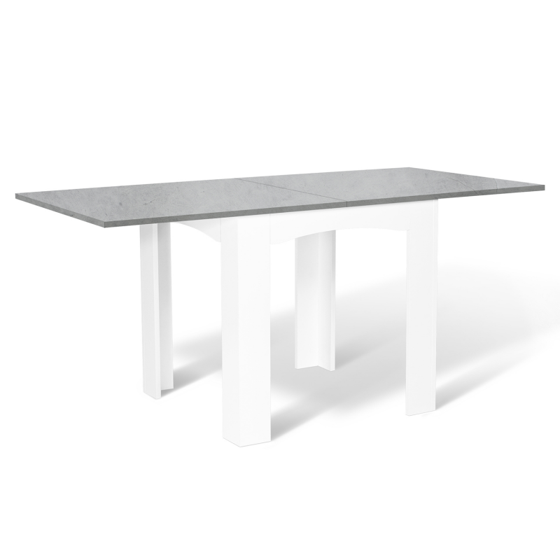 Table console pliante pas cher blanche plateau effet béton