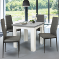 Table à manger extensible DONA 6-8 personnes plateau béton ciré 80-160cm