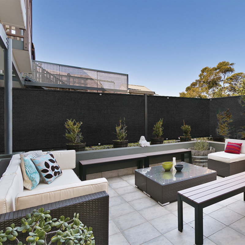 Brise vue noir 2 m x 10 m occultant 300 g/m² haute densité | ID Market