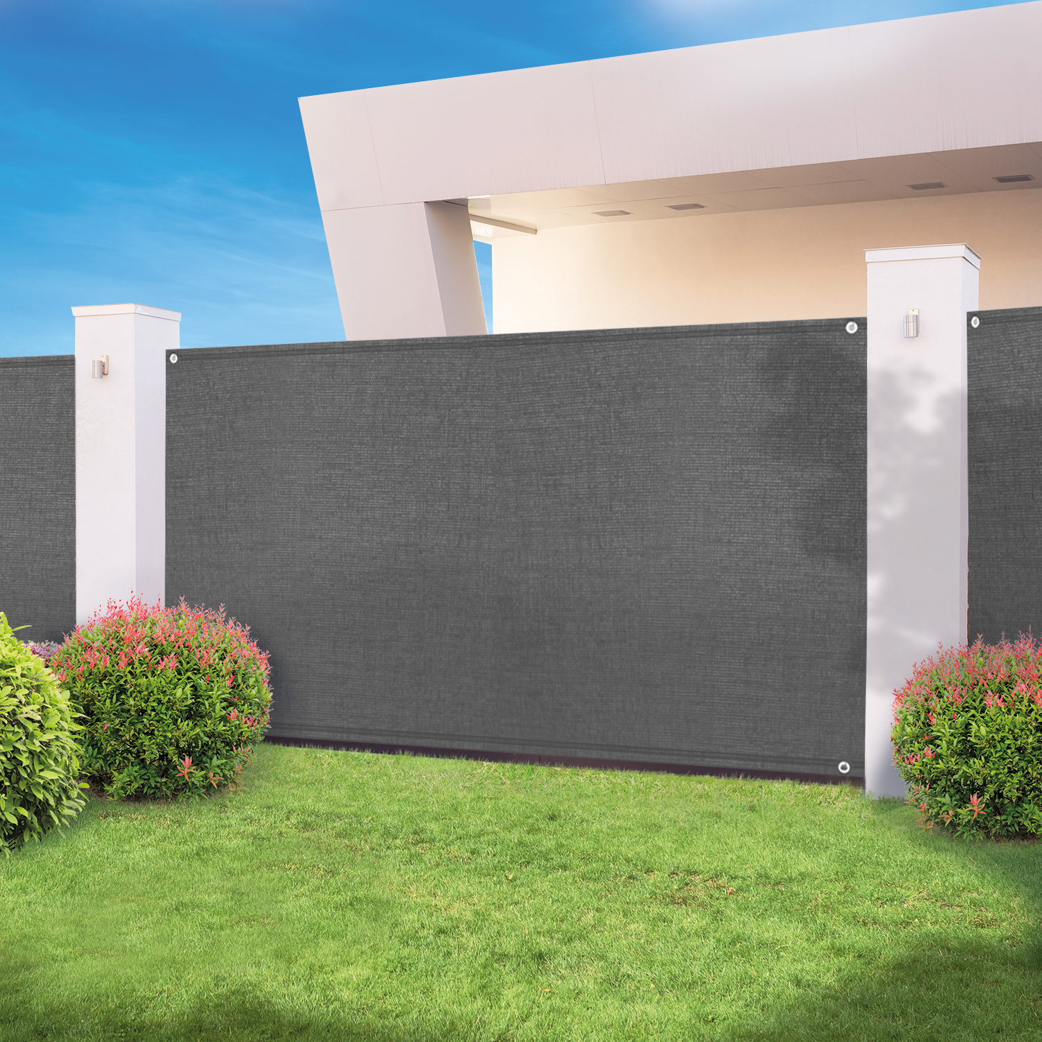 Brise vue gris 1m x 10 m occultant 300 g/m²