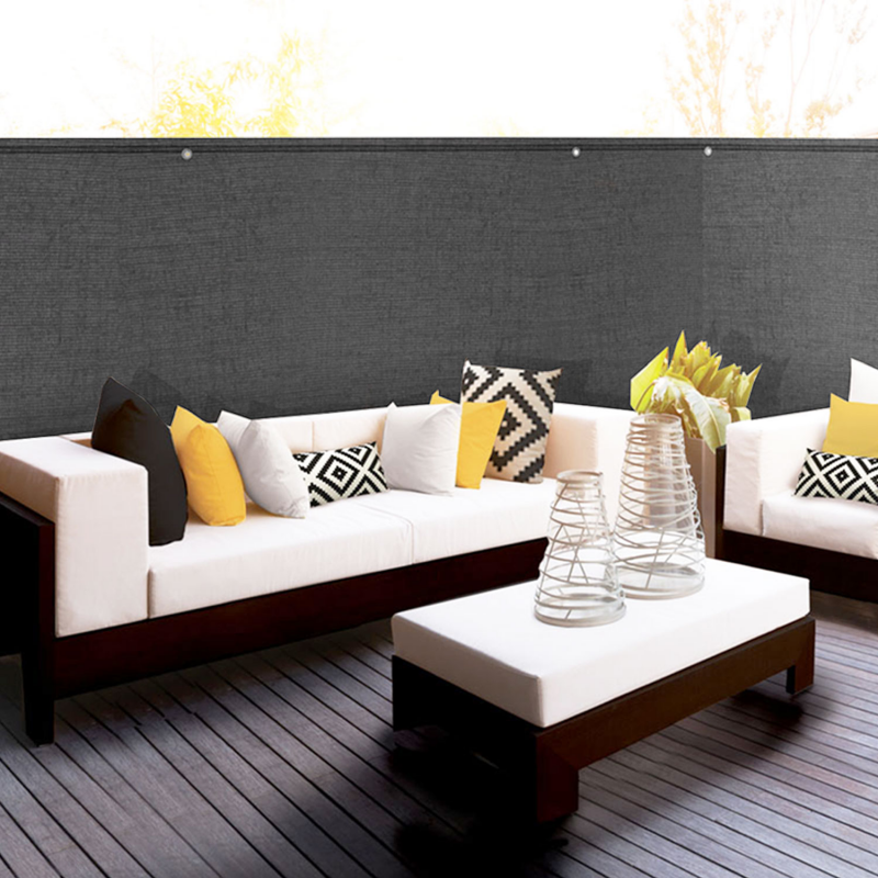 Sichtschutz Matte 1m X 10m – Hochdicht (300g/m²) Für Garten, Balkon, Terrasse, Grau, Mit Ösen & Montagematerial