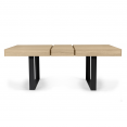 Table à manger extensible PHOENIX 6-10 personnes bois et noir 160-200 cm