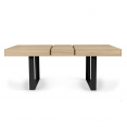 Table à manger extensible rectangle PHOENIX 6-10 personnes bois et noir 160-200 cm