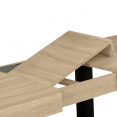 Table à manger extensible PHOENIX 6-10 personnes bois et noir 160-200 cm