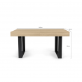 Table à manger extensible PHOENIX 6-10 personnes bois et noir 160-200 cm