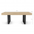 Table à manger extensible PHOENIX 6-10 personnes bois et noir 160-200 cm