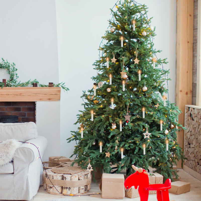 Guirlande de Noël lumineuse 50 bougies à pince pour sapin