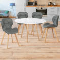 Lot de 4 chaises ROBINE gris foncé pour salle à manger